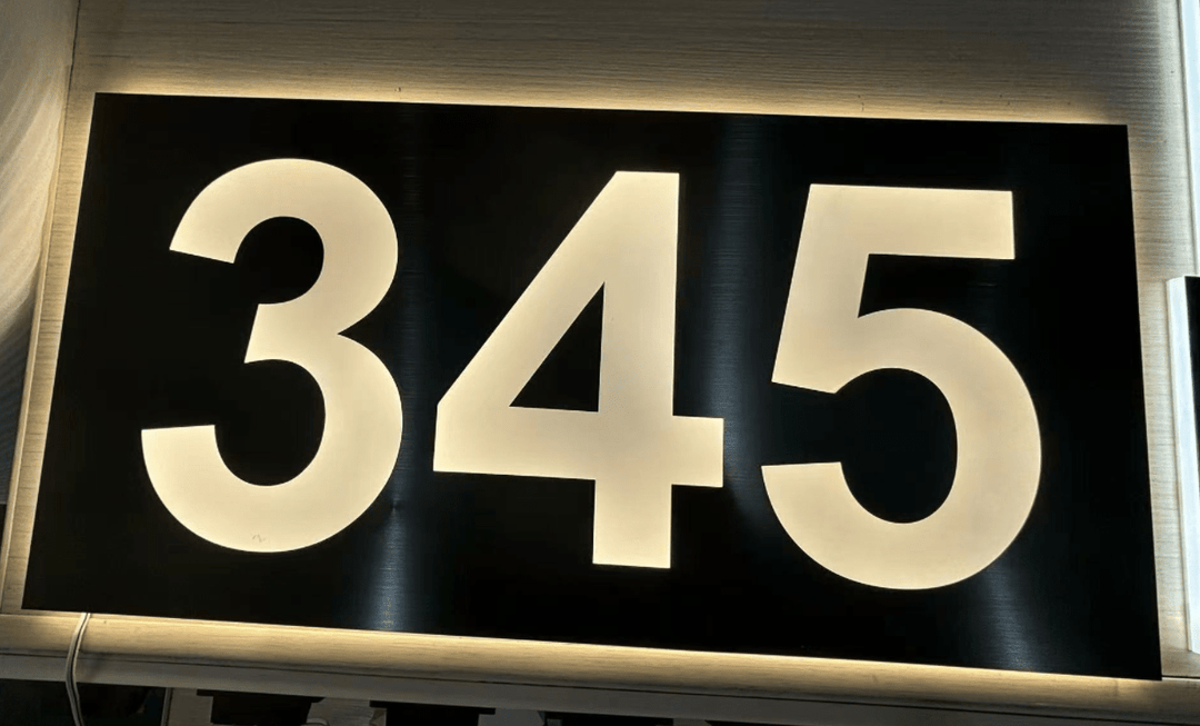 Custom Illuminated Address Numbers - 345 - BacklitLEDsign