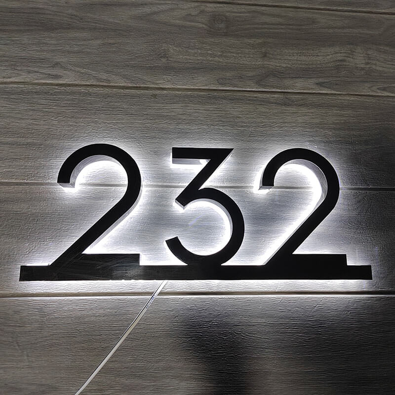 Custom Modern Metal House Numbers, Large Black Address Plaques, Laser Cut Mailbox Numbers & Stylish Metallic Signs for Home - BacklitLEDsign