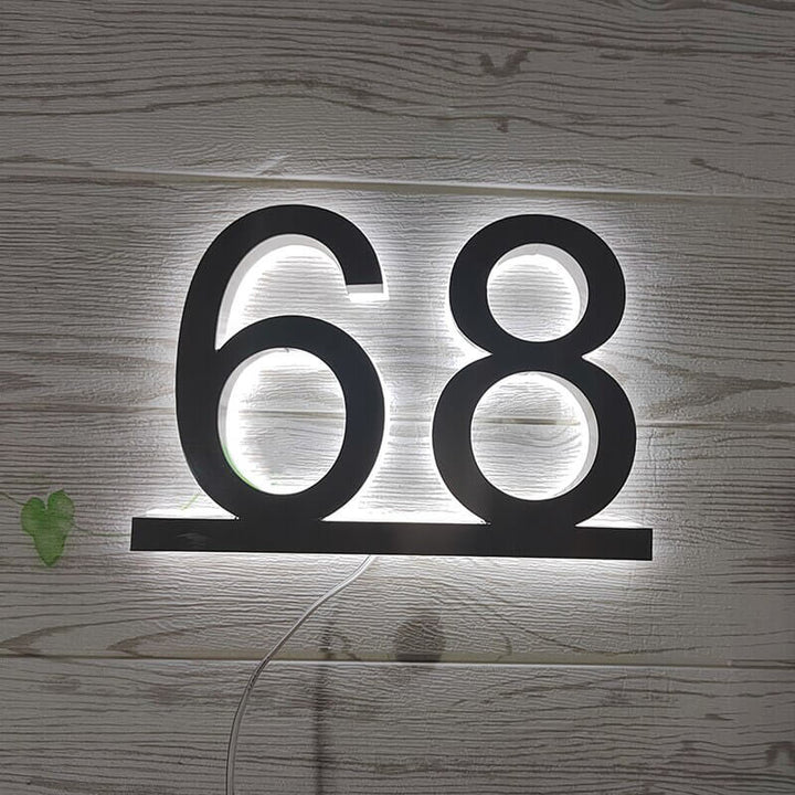 Custom Modern Metal House Numbers, Large Black Address Plaques, Laser Cut Mailbox Numbers & Stylish Metallic Signs for Home - BacklitLEDsign