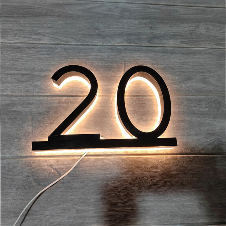 Custom Modern Metal House Numbers, Large Black Address Plaques, Laser Cut Mailbox Numbers & Stylish Metallic Signs for Home - BacklitLEDsign