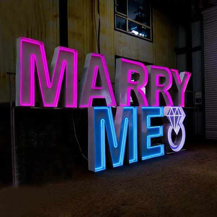 Custom Neon Marquee Letters Sign - 3ft/4ft/5ft LED Light Up Alphabet for Weddings, Business & Events | BacklitLEDSign - BacklitLEDsign