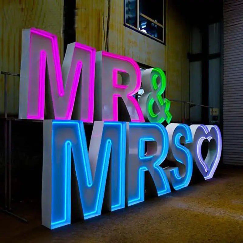 Custom Neon Marquee Letters Sign - 3ft/4ft/5ft LED Light Up Alphabet for Weddings, Business & Events | BacklitLEDSign - BacklitLEDsign