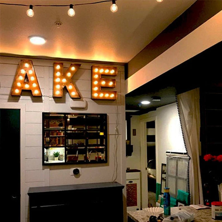 Custom Vintage Marquee Light Bulb Letters – 3D Metal LED Alphabet Signs for Weddings, Bars & Home Decor (A - Z, 0 - 9) - BacklitLEDsign