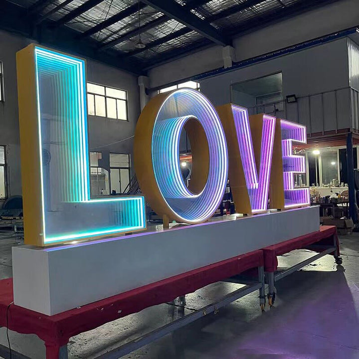 Infinity Mirror 3D LED Sign | Customizable Channel Letters & Neon Mirror Signs for Retail Shops or Events - BacklitLEDsign