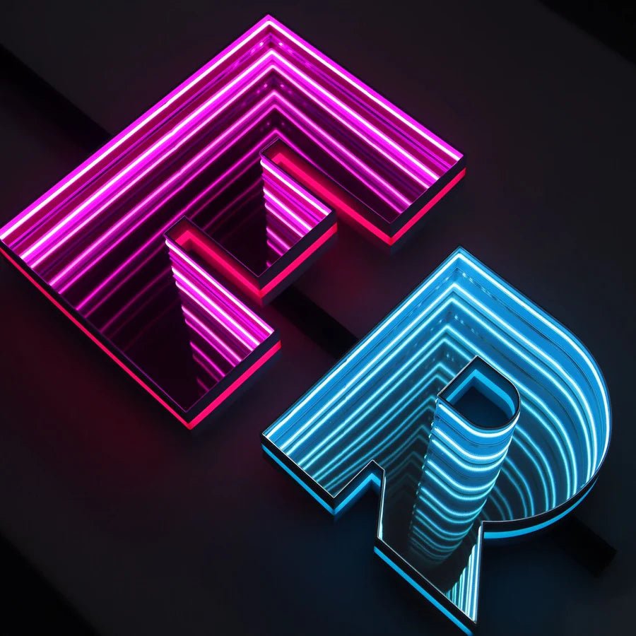 Infinity Mirror 3D LED Sign | Customizable Channel Letters & Neon Mirror Signs for Retail Shops or Events - BacklitLEDsign