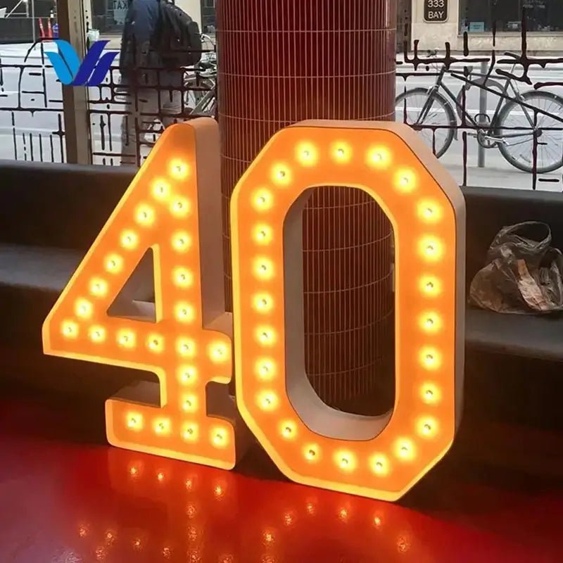 Large 4FT Industrial Marquee Letters with Exposed LED Bulbs – Rustic Metal Light - Up Signs for Indoor/Outdoor Events - BacklitLEDsign