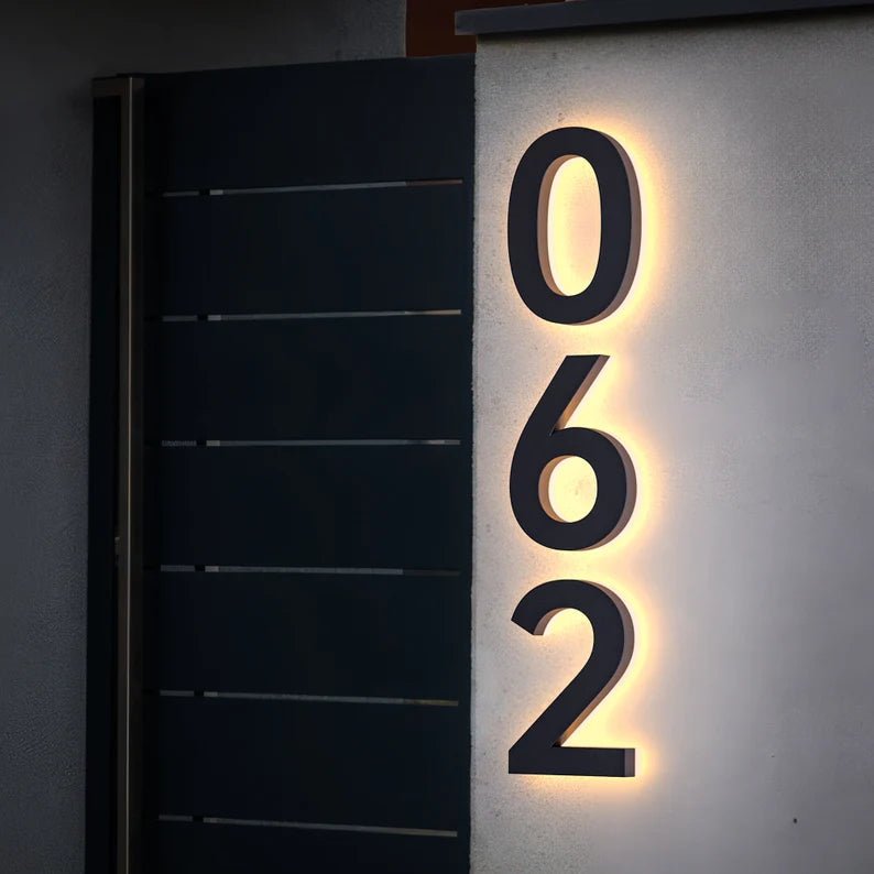 Led Lighted Address Signs LED House Number Sign Custom Address Number