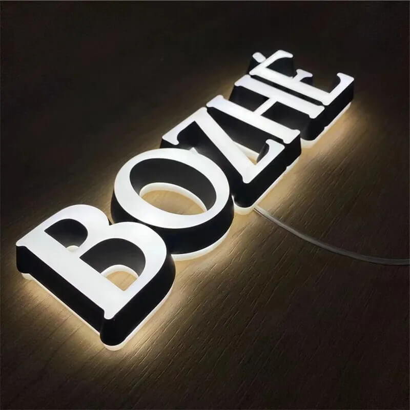 Modern Brushed Nickel Illuminated House Numbers – Dual - Sided LED Light, Weatherproof for Outdoor Visibility - BacklitLEDsign
