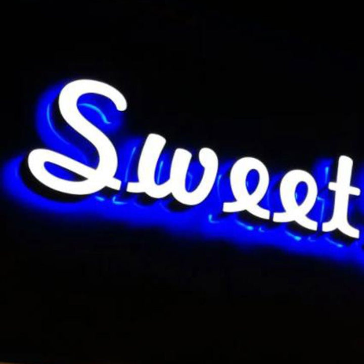 Modern Brushed Nickel Illuminated House Numbers – Dual - Sided LED Light, Weatherproof for Outdoor Visibility - BacklitLEDsign
