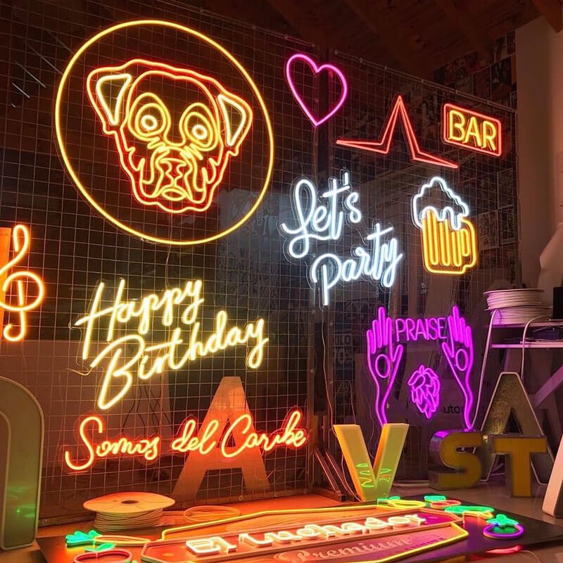 Party Neon Signs Custom Neon Signs USB Let's Party Neon Sign Wall Decor LED Neon Decorative Signs Neon Lights for Parties & Special Occasions - BacklitLEDsign