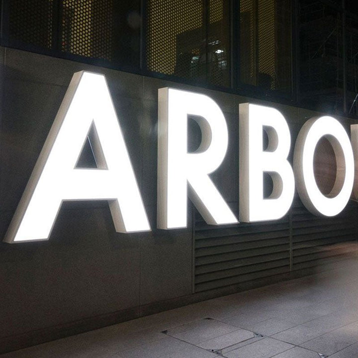 Personalized Acrylic Business Logo Signs Modern Store Front Signage LED Front Lit Channel Letters Illuminated Company Logos Advertising Sign - BacklitLEDsign