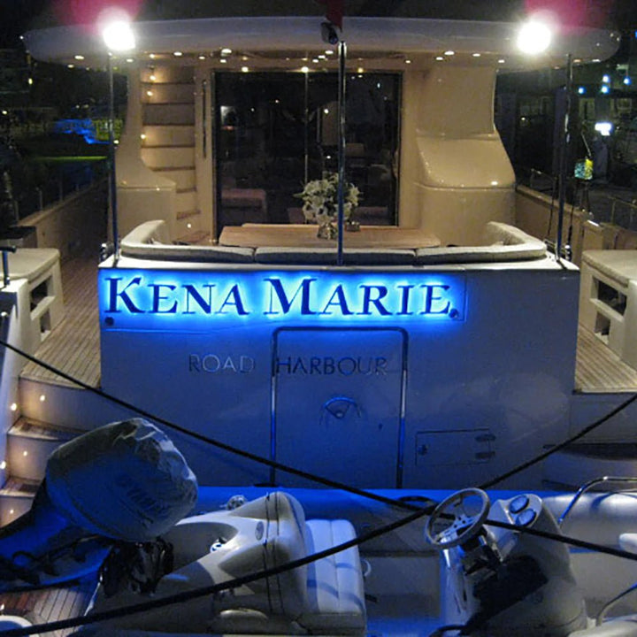 Personalized Yacht Signs | 3D Boat Lettering & Waterproof LED Marine Lighting - BacklitLEDsign