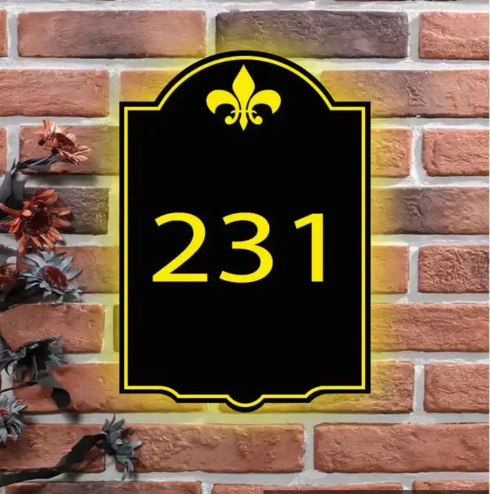 Unique Custom - Shaped Lighted Address Sign – Personalized Illuminated House Numbers, Any Design, LED Backlit - BacklitLEDsign