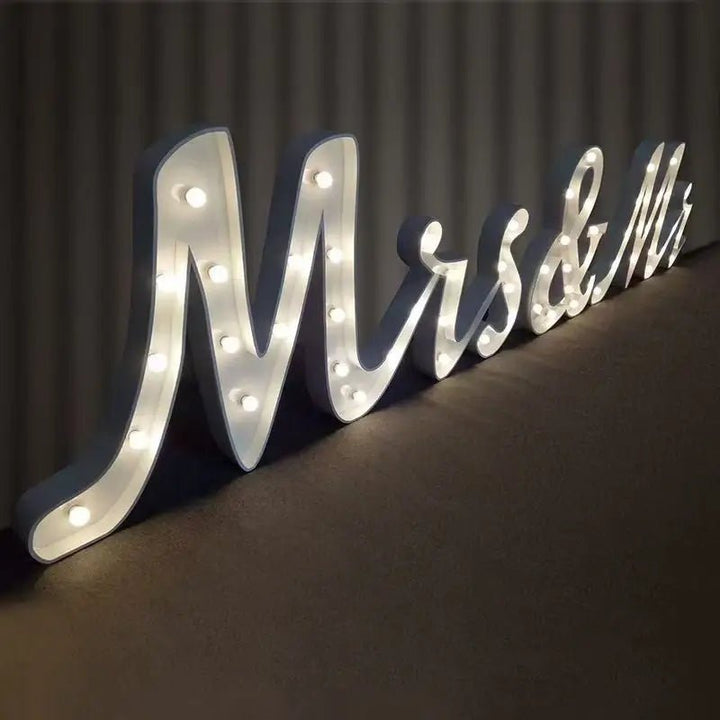Vintage Marquee Letters with Lights | Romantic Night Decor | DIY Wedding & Event Alphabet Signs | Stylish Home Party Lamps - BacklitLEDsign