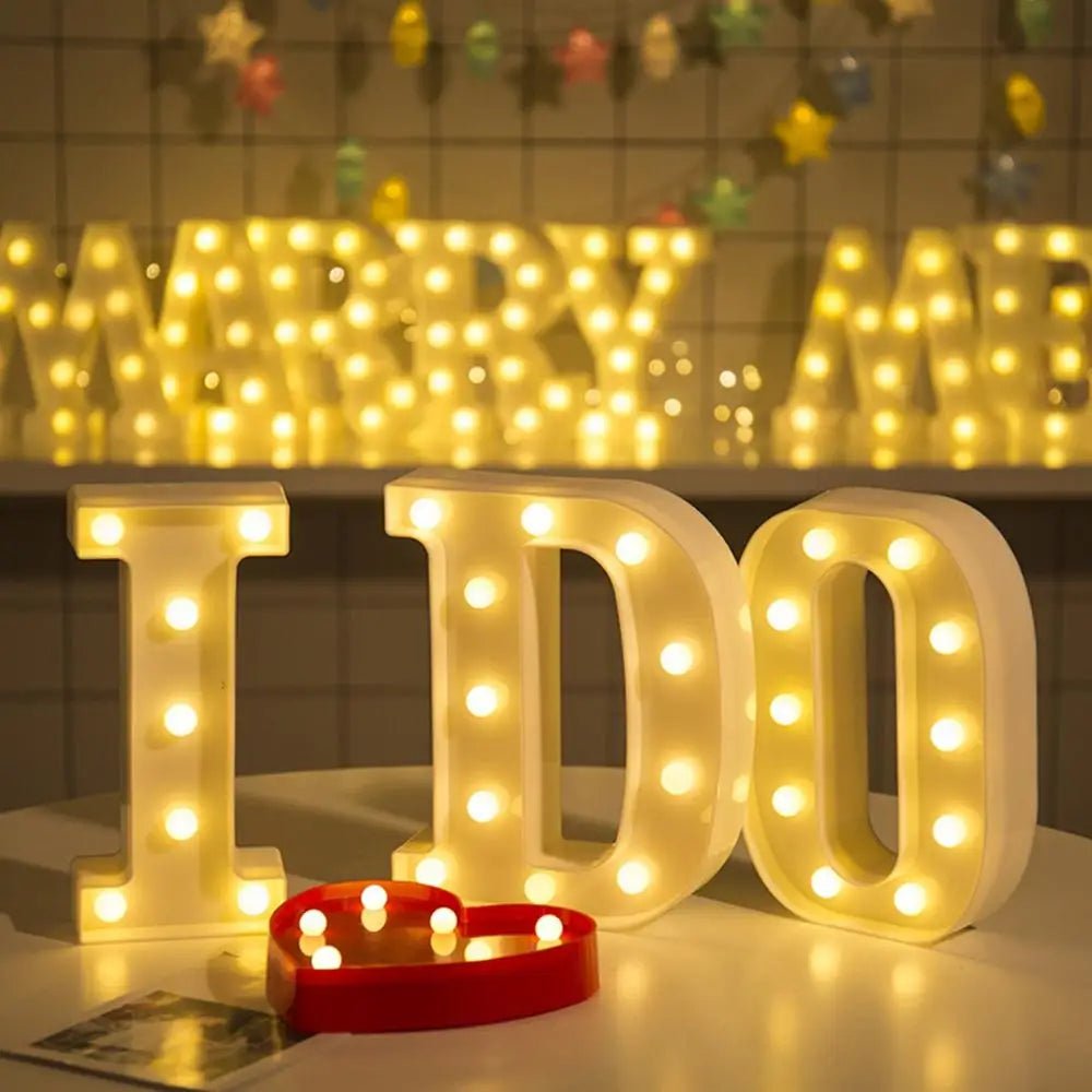 Vintage Marquee Letters with Lights | Romantic Night Decor | DIY Wedding & Event Alphabet Signs | Stylish Home Party Lamps - BacklitLEDsign