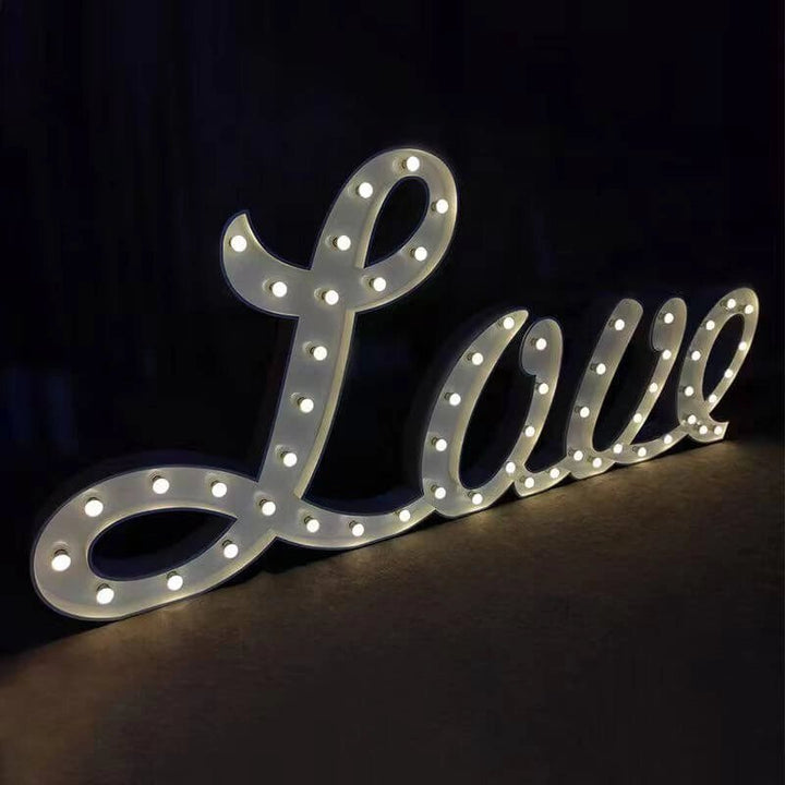 Vintage Marquee Letters with Lights | Romantic Night Decor | DIY Wedding & Event Alphabet Signs | Stylish Home Party Lamps - BacklitLEDsign