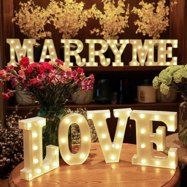 Vintage Marquee Letters with Lights | Romantic Night Decor | DIY Wedding & Event Alphabet Signs | Stylish Home Party Lamps - BacklitLEDsign