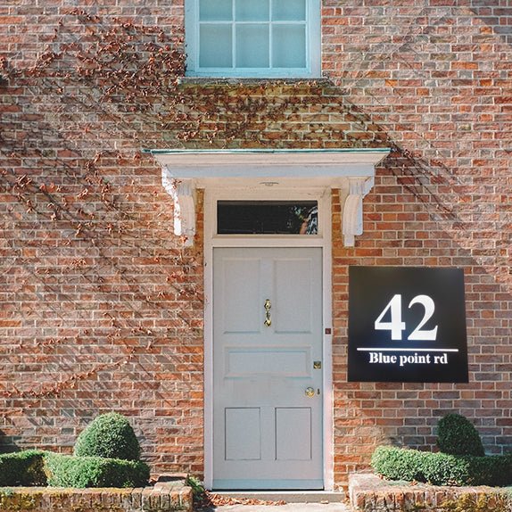 modern house numbers plaque sign