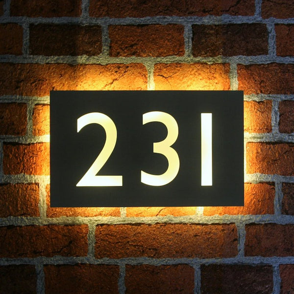 LED Metal House Number Sign | Light up Address Sign | Modern Address | Address top Sign | Metal Address Sign | Address Numbers | Address Plaque