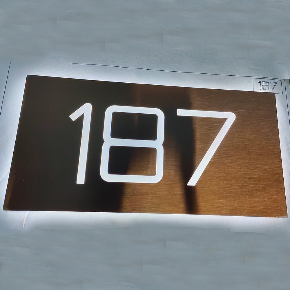 Custom LED Illuminated Address Signs illuminate house numbers illuminated door numbers