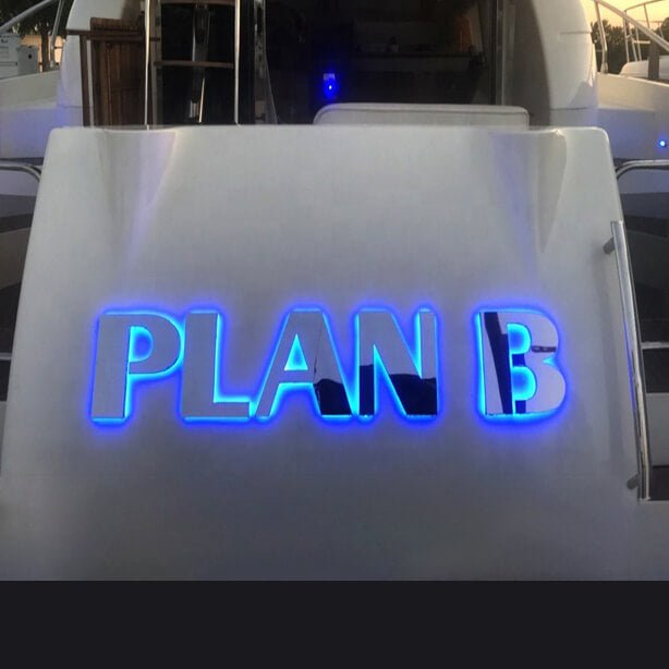 Custom Lighted Boat Signs Illuminated Ship Names Sailling Safety Signs Vinyl Boat Lettering Yacht Lettering Graphics Marine Signs - BacklitLEDsign