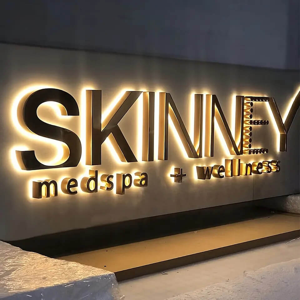 3D Metal Backlit Sign Custom Business Signs Led Logo Sign Maker ...