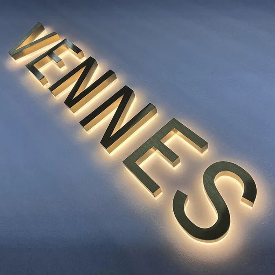 Backlit Letters Signage | Metal Letters | Business Wall Lettering ...