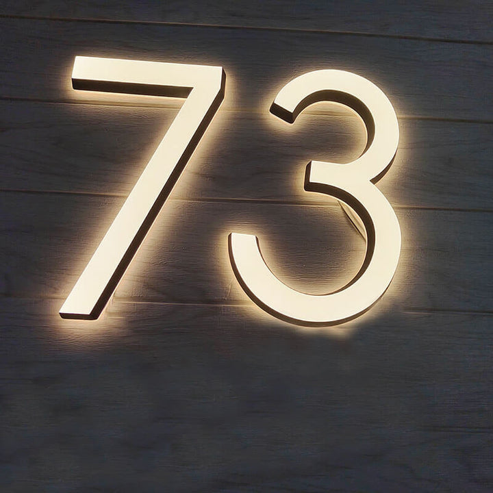 Frontlit and Backlit Floating LED Lighted Outdoor Large House Numbers Lighted House Number Signs for Outside Home Yard Street - BacklitLEDsign