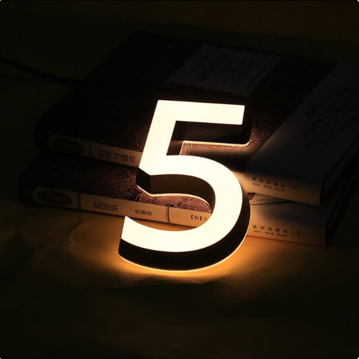 Frontlit and Backlit Floating LED Lighted Outdoor Large House Numbers Lighted House Number Signs for Outside Home Yard Street - BacklitLEDsign