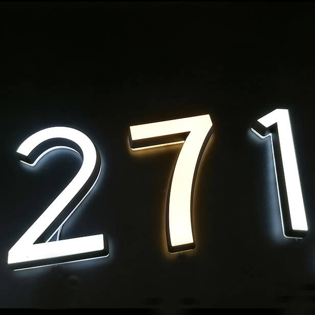 Frontlit and Backlit Floating LED Lighted Outdoor Large House Numbers Lighted House Number Signs for Outside Home Yard Street - BacklitLEDsign