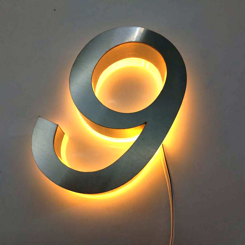 House Number lighted address numbers modern backlit house numbers