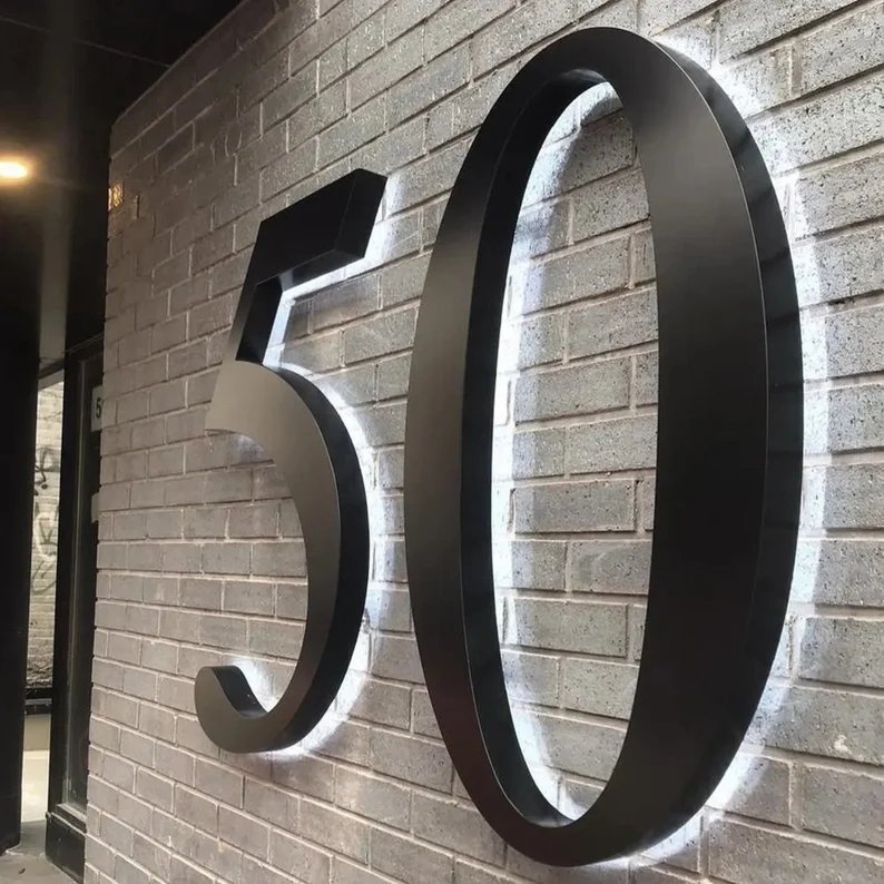 Backlit Led Numbers Modern House Numbers Backlit House Numbers Lighted Numbers – BacklitLEDsign