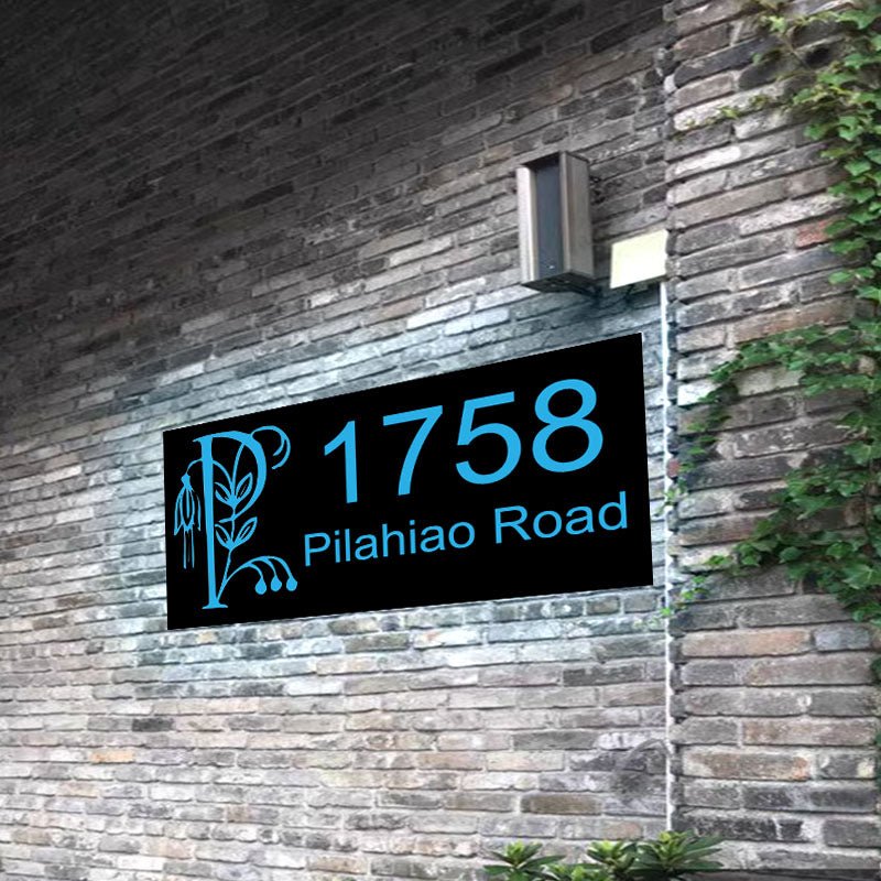 House Number Entry Sign with Letter Flower for Fence Decor – BacklitLEDsign