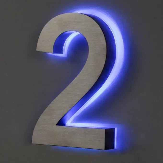 House Number Signs 3D letters Lighted House Numbers LED Backlit House Numbers Door Numbers Street Numbers Hotel Room Number - BacklitLEDsign