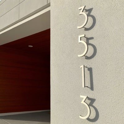 Stainless steel large house numbers address sign