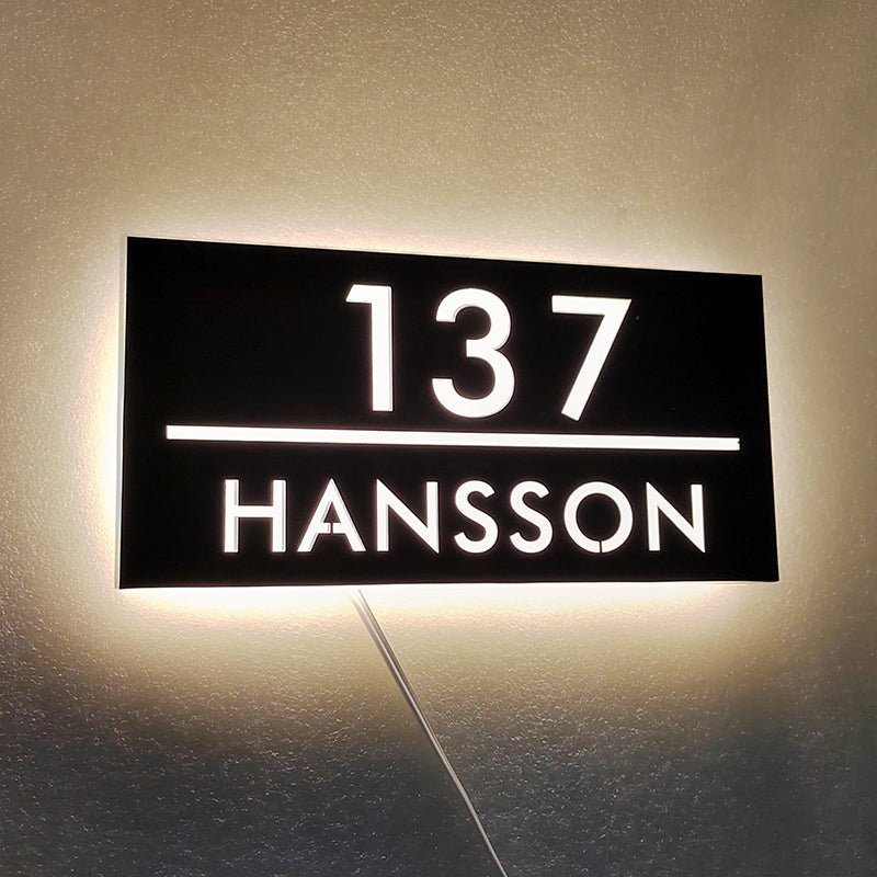 backlit house numbers diy address plaque custom made metal address signs