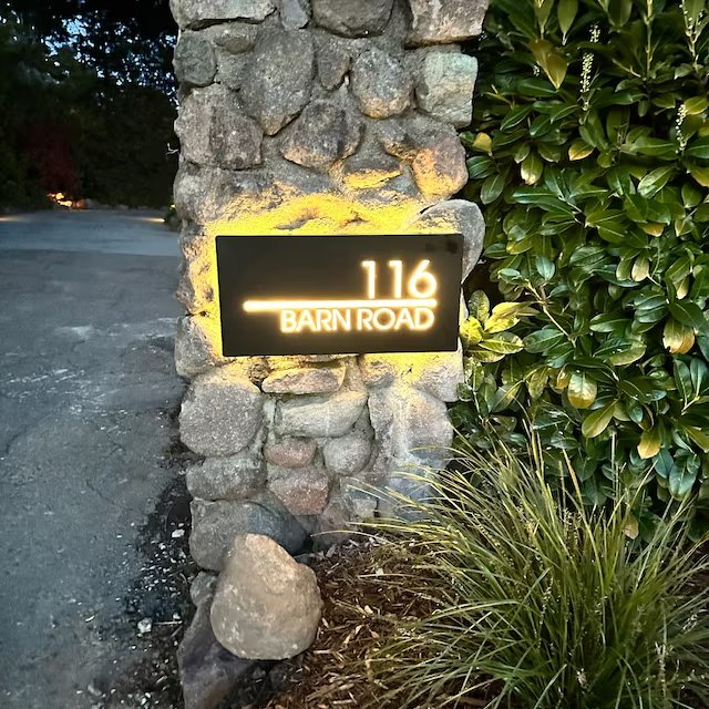 Custom Metal Address Plaque - Personalized House Number Sign With Tree Design