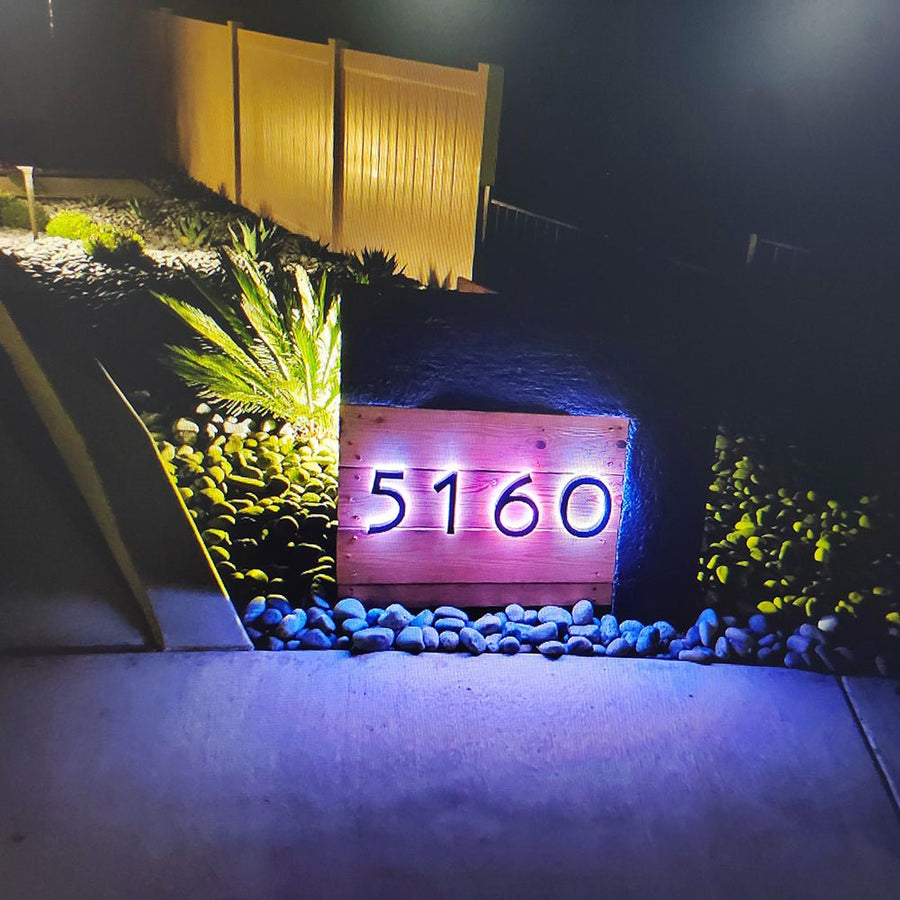 Solar Backlit Sign Solar Backlit House Numbers Led Lighted House Number Sign – BacklitLEDsign