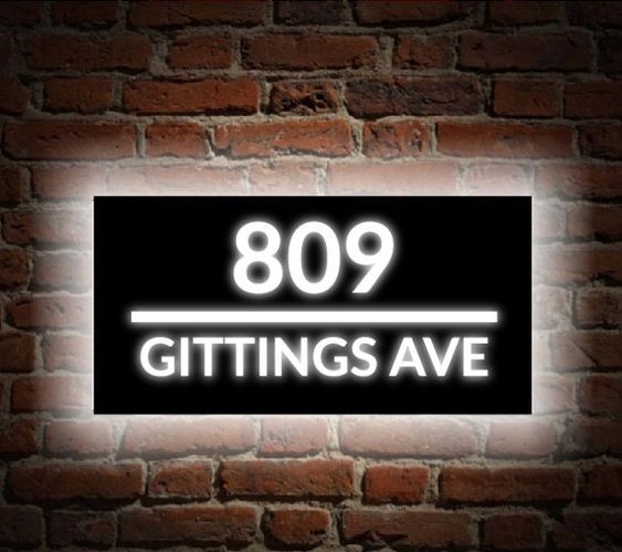 led lighted house numbers address plaque metal address sign