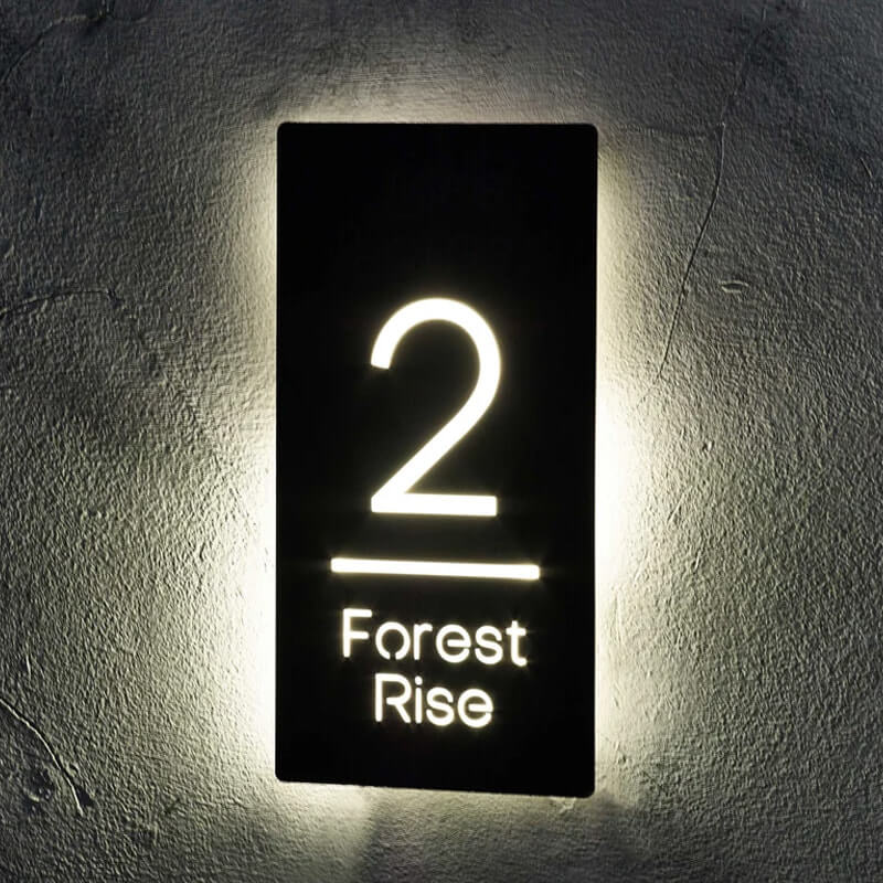 Lighted Address Plaques | Backlit Address Numbers | Led Address Sign ...