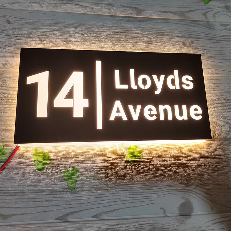 light up address numbers house number light box metal address plaque for house