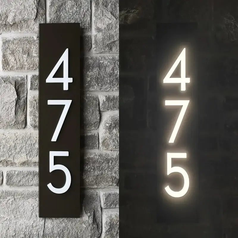 Personalized Reflective Address Plaques Modern House Number Designs Outdoor Signs Laser Engraved Art Custom Signs for Home or Business - BacklitLEDsign