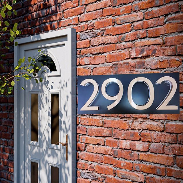 illuminated number signs- door number with solar light illuminated house numbers solar powered