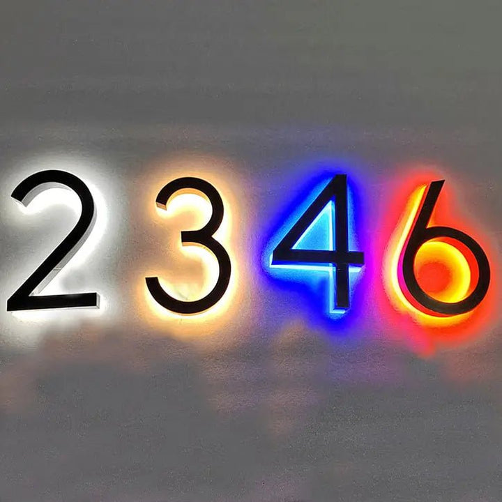 RGB LED Number Signs Color Changeable House Numbers Modern Wall Lighting Letter LED Backlit Door Number Light Address Numbers - BacklitLEDsign