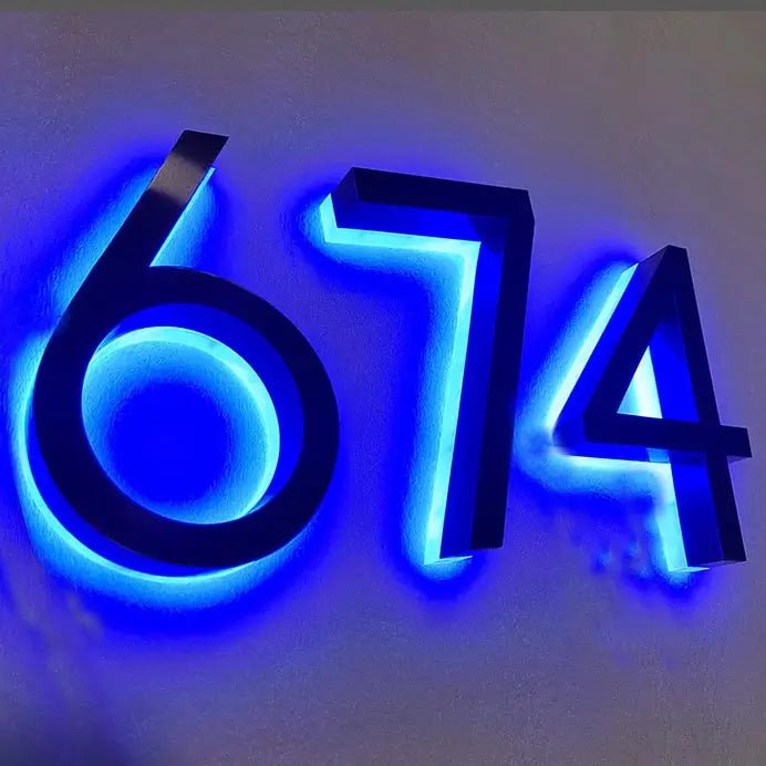 RGB LED Number Signs Color Changeable House Numbers Modern Wall Lighting Letter LED Backlit Door Number Light Address Numbers - BacklitLEDsign