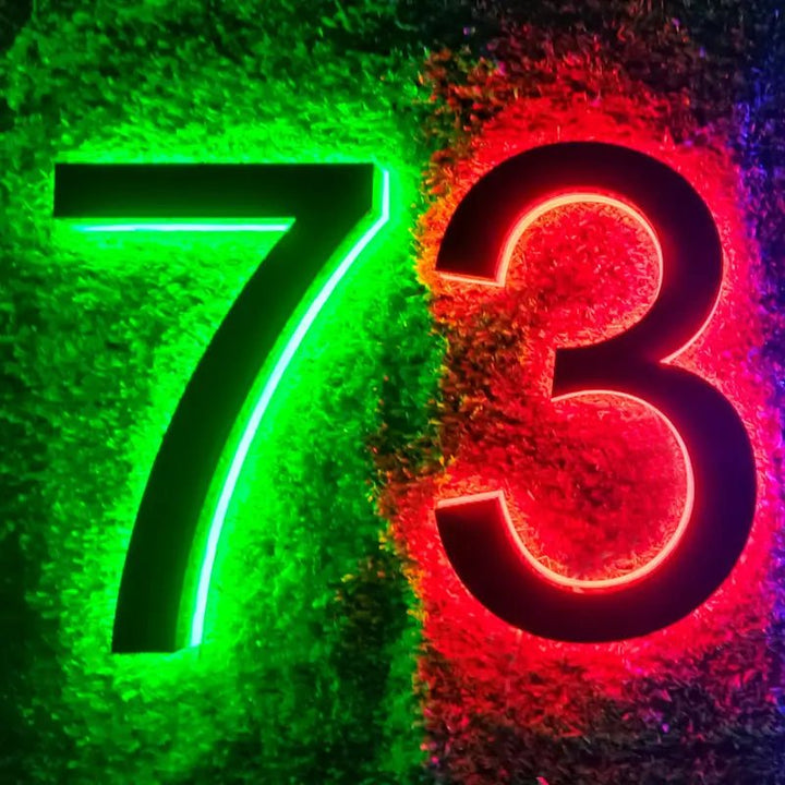 RGB LED Number Signs Color Changeable House Numbers Modern Wall Lighting Letter LED Backlit Door Number Light Address Numbers - BacklitLEDsign