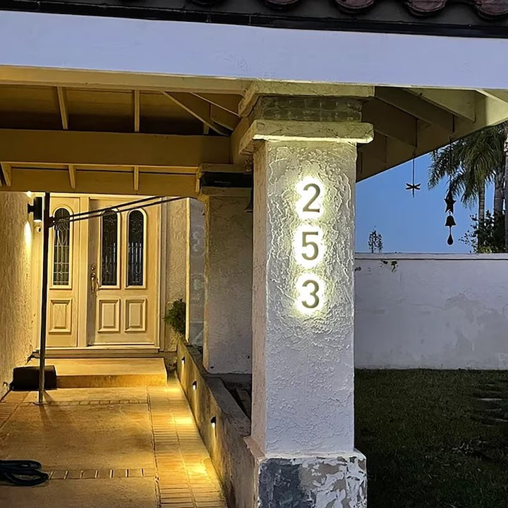 backlit house numbers light up street numbers neon address sign illuminated house address numbers
