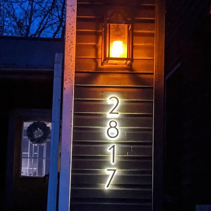 led house numbers house numbers modern with light home address yard sign