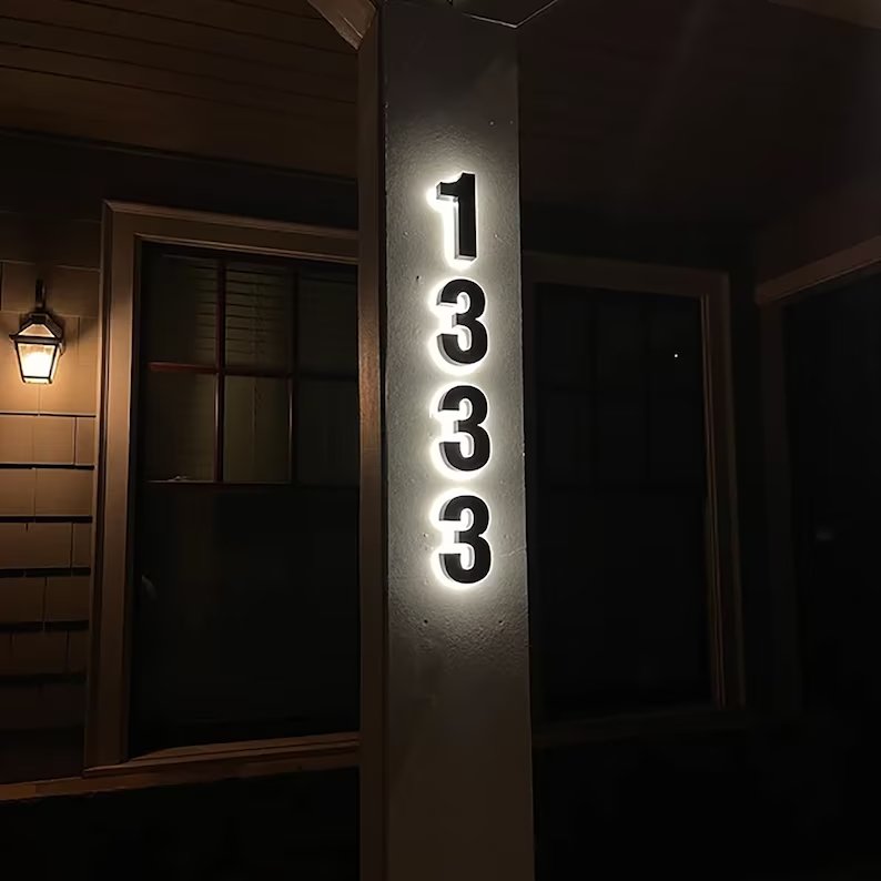 Custom Address Sign Address Sign Solar House Numbers Custom Mailboxes