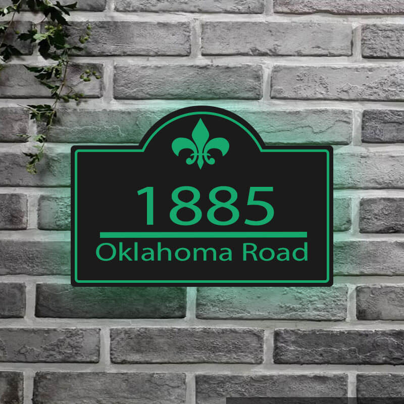 house number plaque solar powered yard address sign personalized cast metal address plaque
